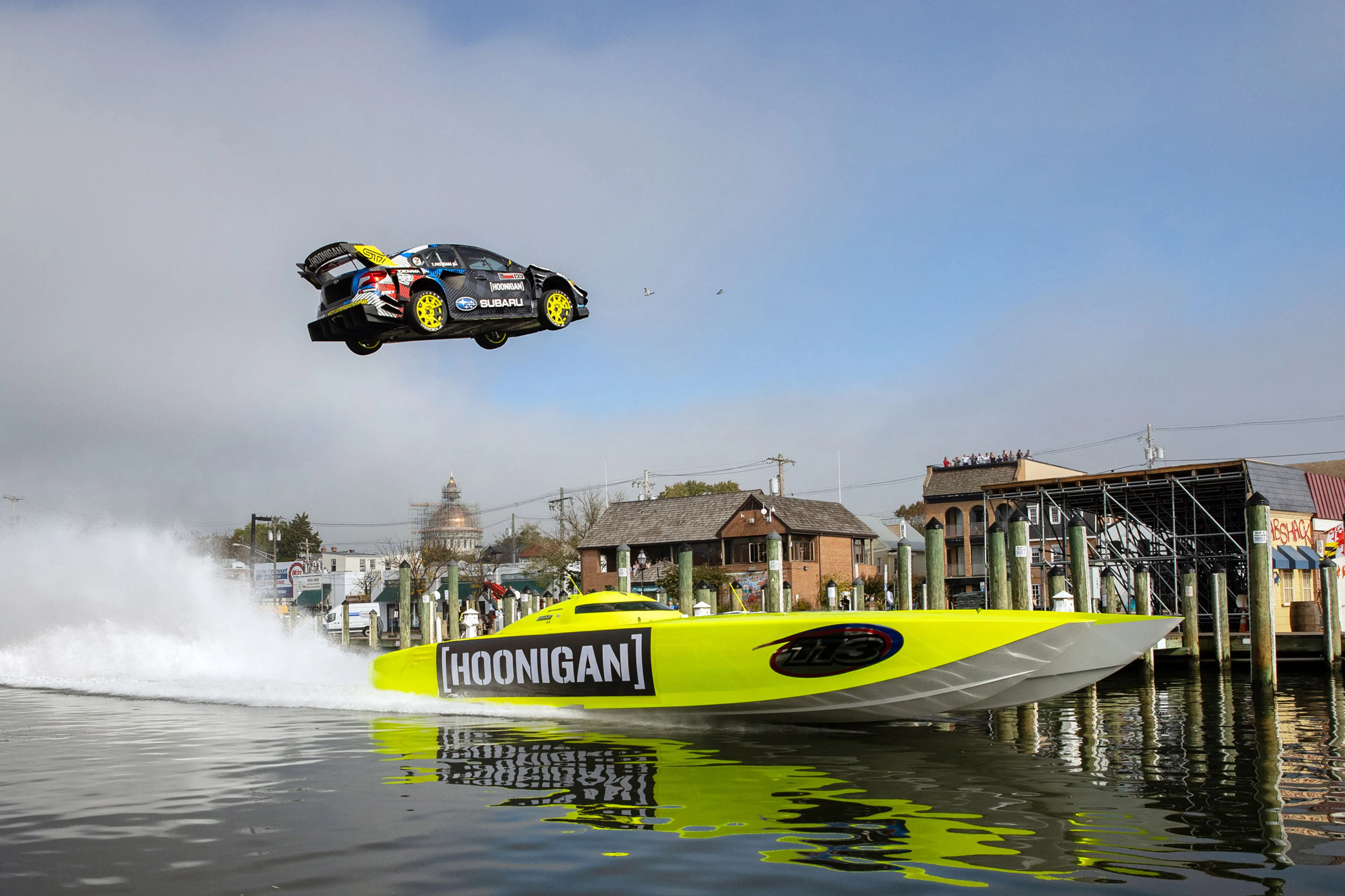 Watch: 862 HP Subaru WRX STI jumps over speedboat