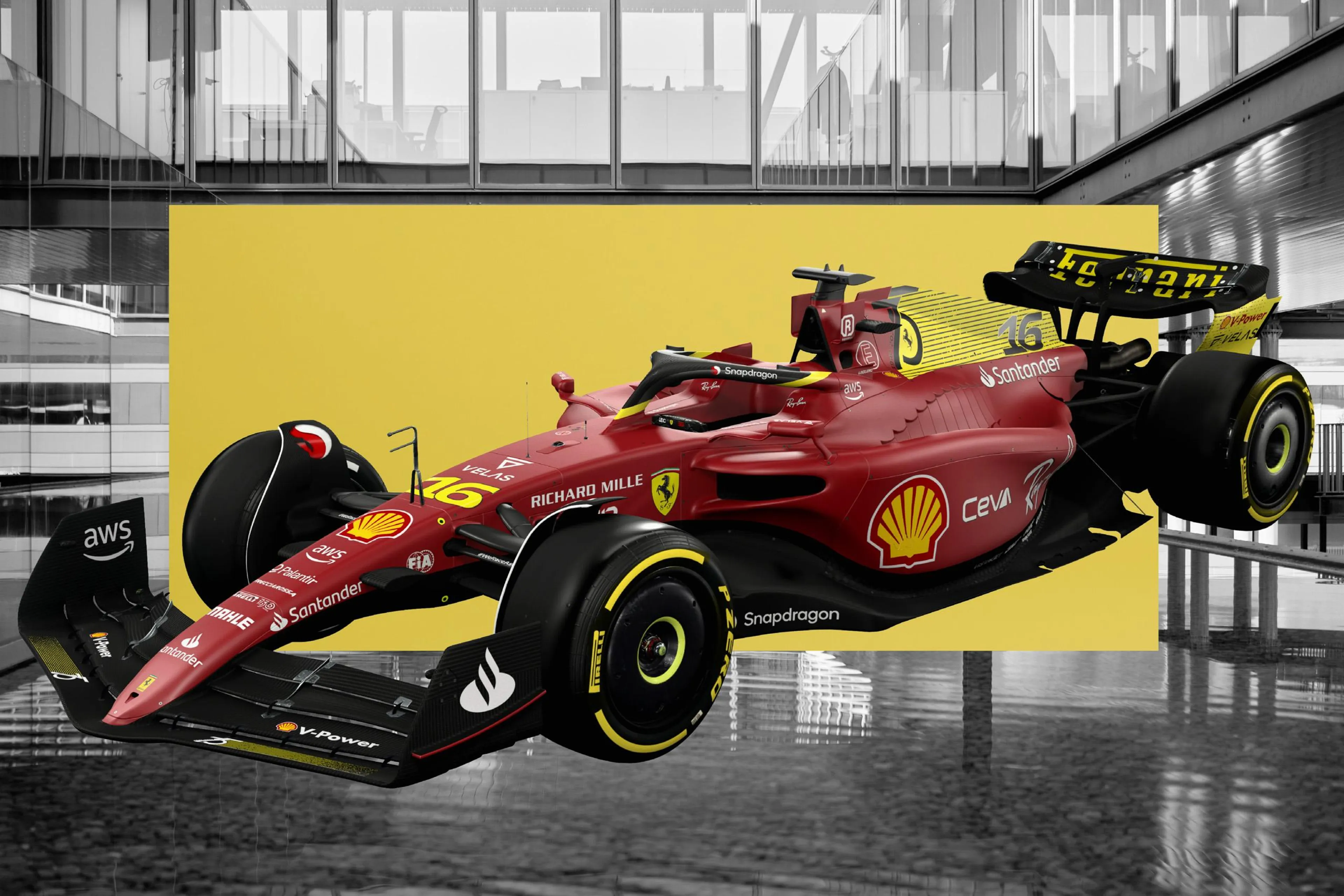 What made Ferrari add yellow to F1-75 racer for Monza?