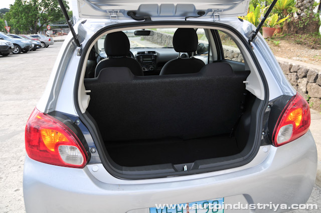 Cargo space, rear seats up - 2013 Mitsubishi Mirage GLX CVT