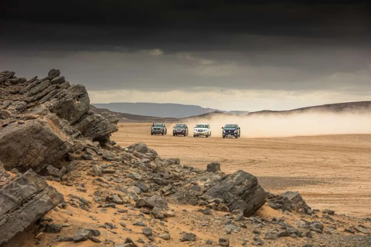 Driving the 2018 Nissan Terra, Titan, Navara, Patrol on the Moroccan Sahara