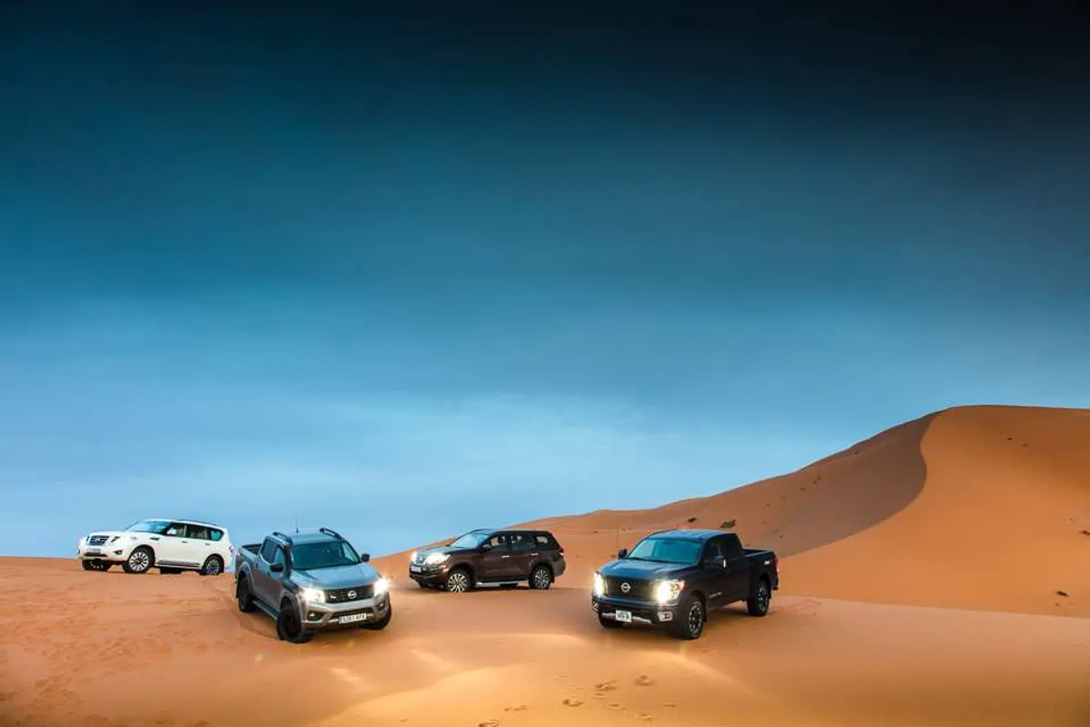 Driving the 2018 Nissan Terra, Titan, Navara, Patrol on the Moroccan Sahara