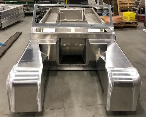 Metal Rover Frame This shop is building classic Land Rover Defenders from aluminum ...
