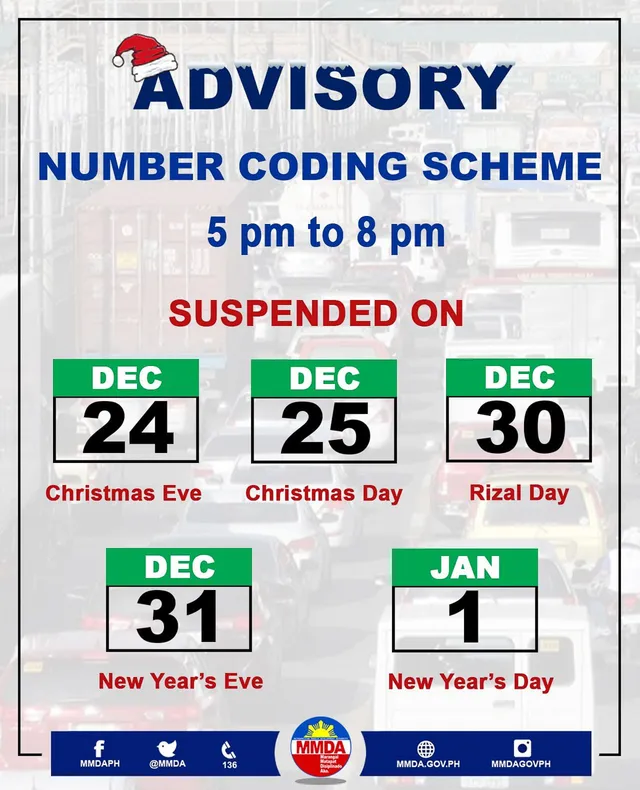 Number coding scheme suspended on Dec 24, 30 and 31 | AutoIndustriya
