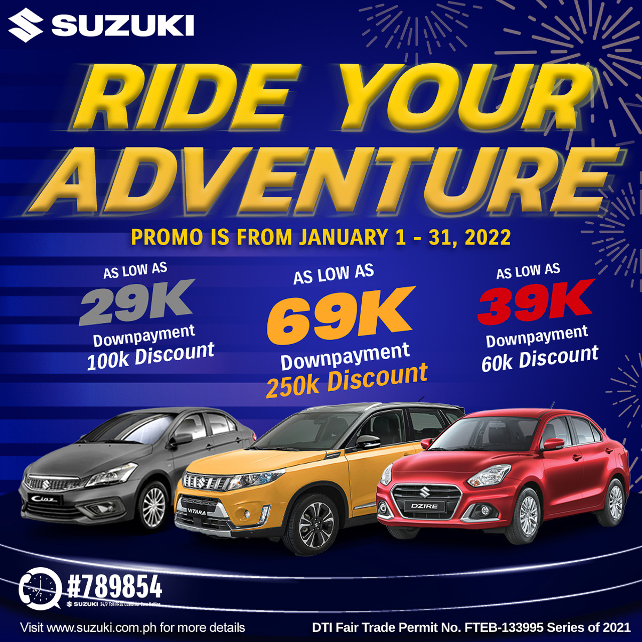 Suzuki PH kicks off the new year with big discounts, low DPs