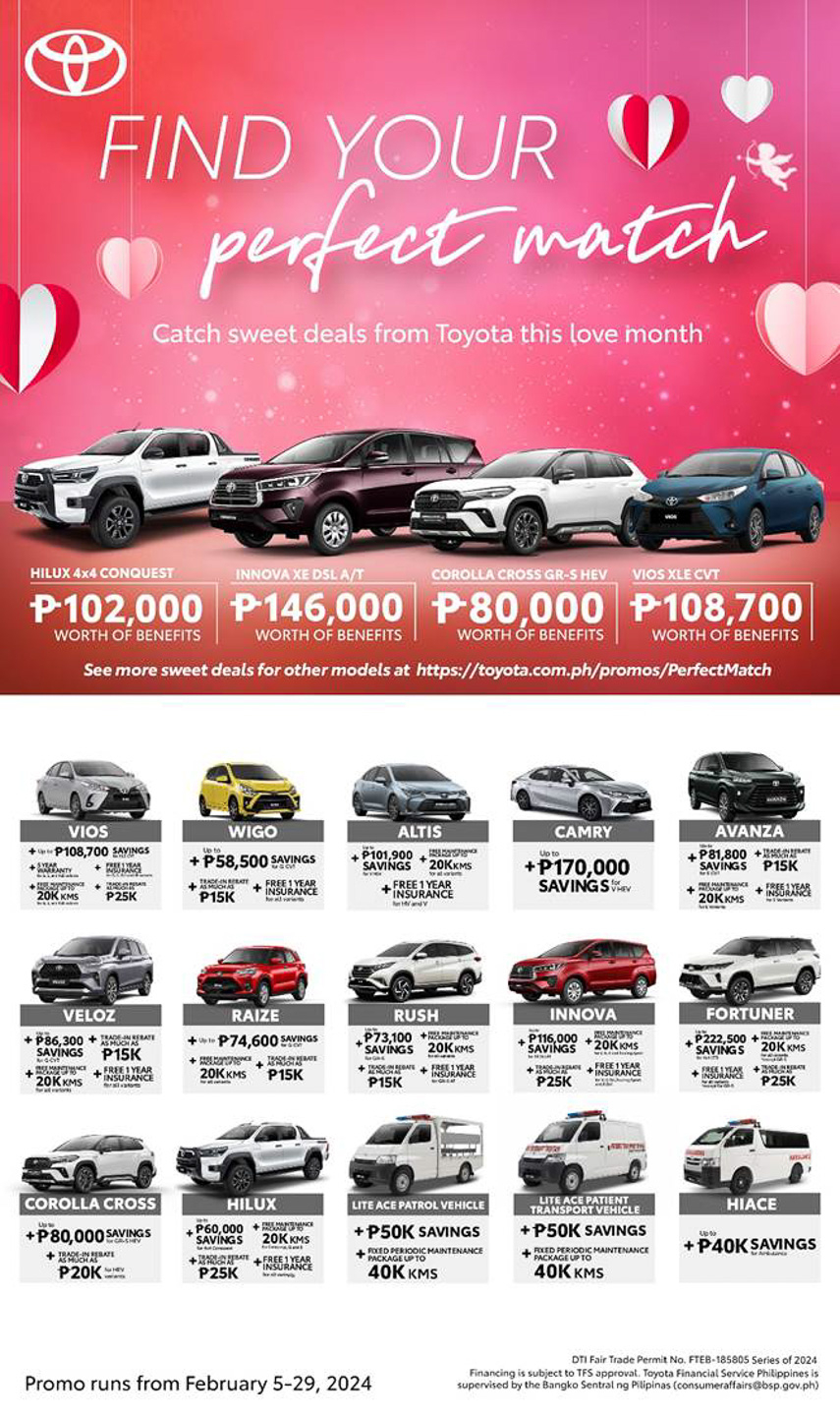 The Perfect Match: Toyota PH offering sweet deals this February