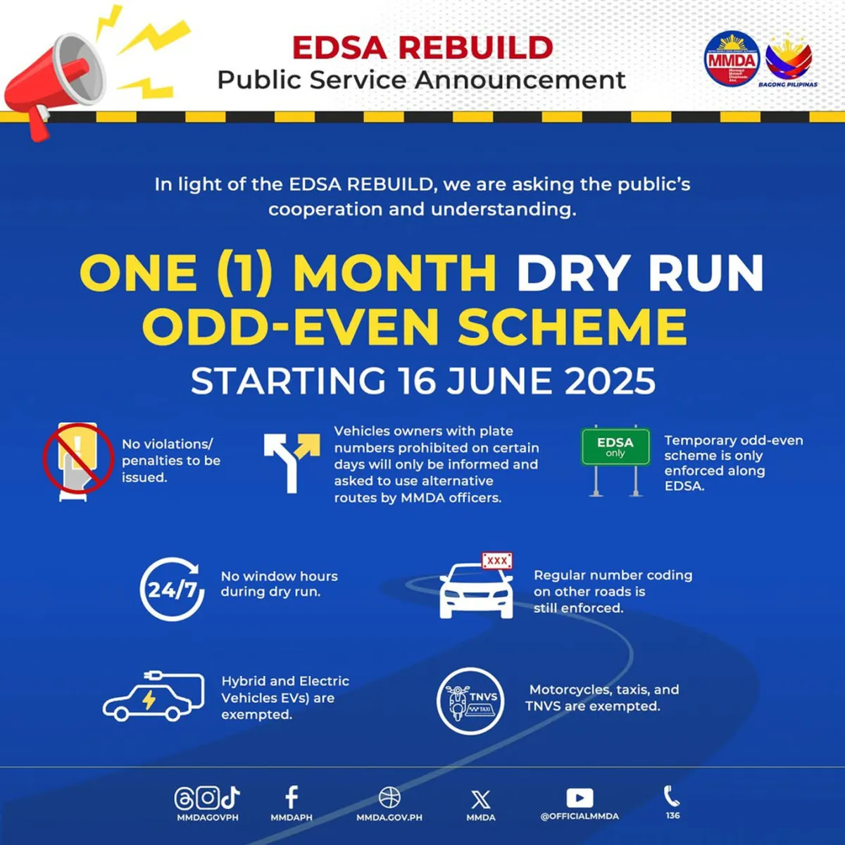 MMDA: No regular coding, only odd-even scheme applies during EDSA ...