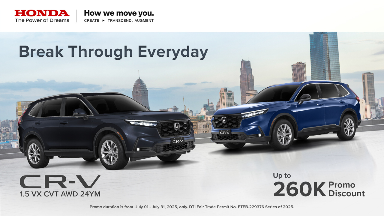 Get PHP 260K off a Honda CR-V VTEC Turbo this July