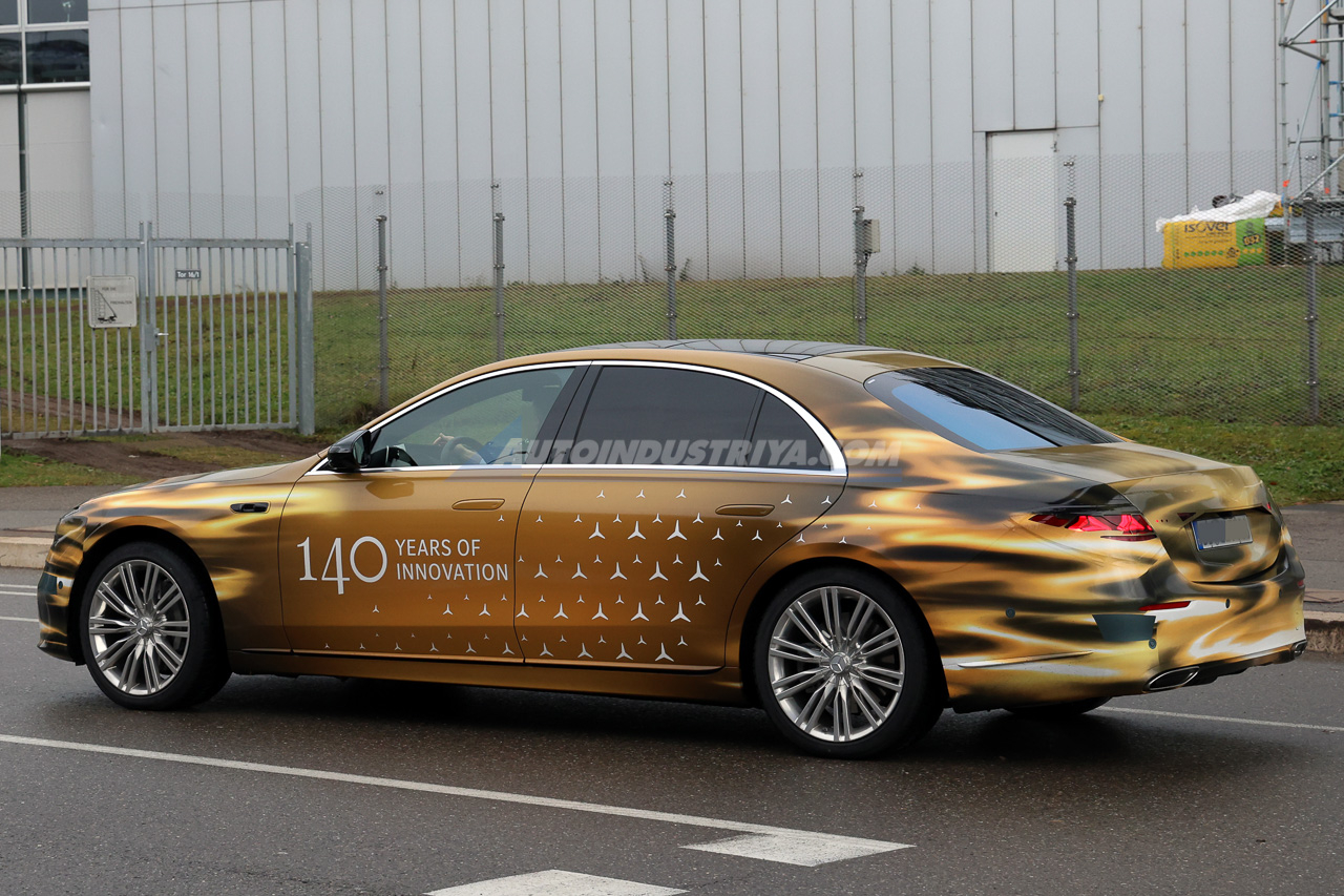SPIED: 2026 Mercedes-Benz S-Class facelift dons gold camo livery