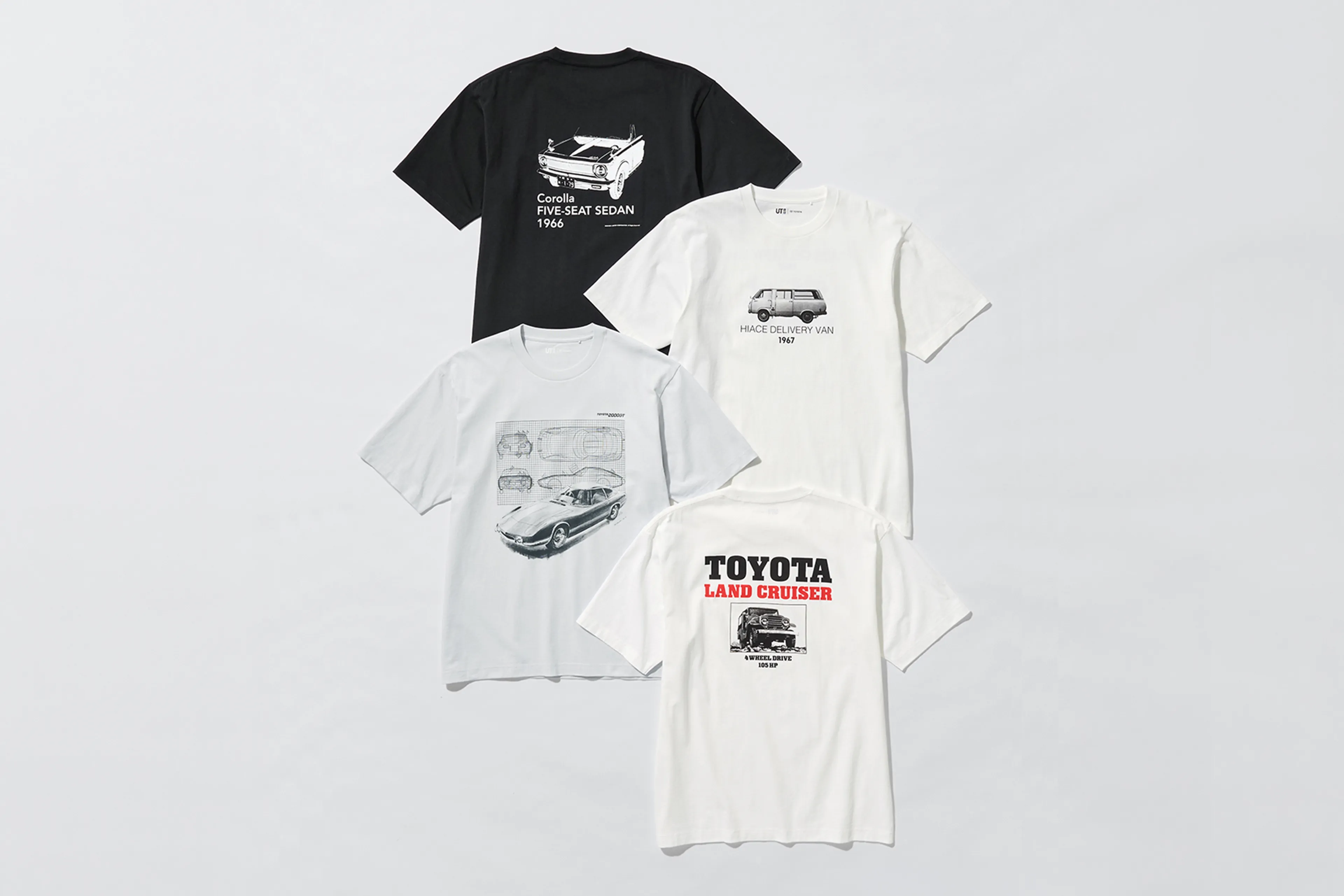 Uniqlo reveals Toyota shirts featuring Corolla, Land Cruiser, Hiace, and 2000GT