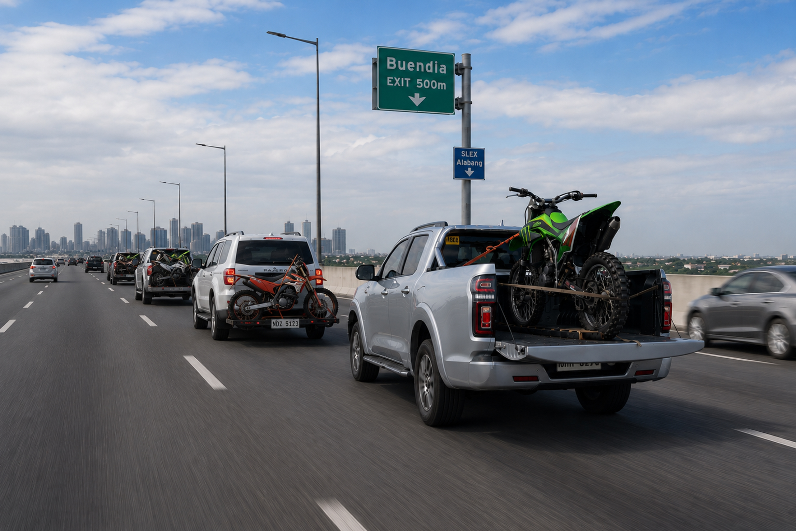Is it illegal to carry a motorcycle on a pickup or hitch carrier on expressways?