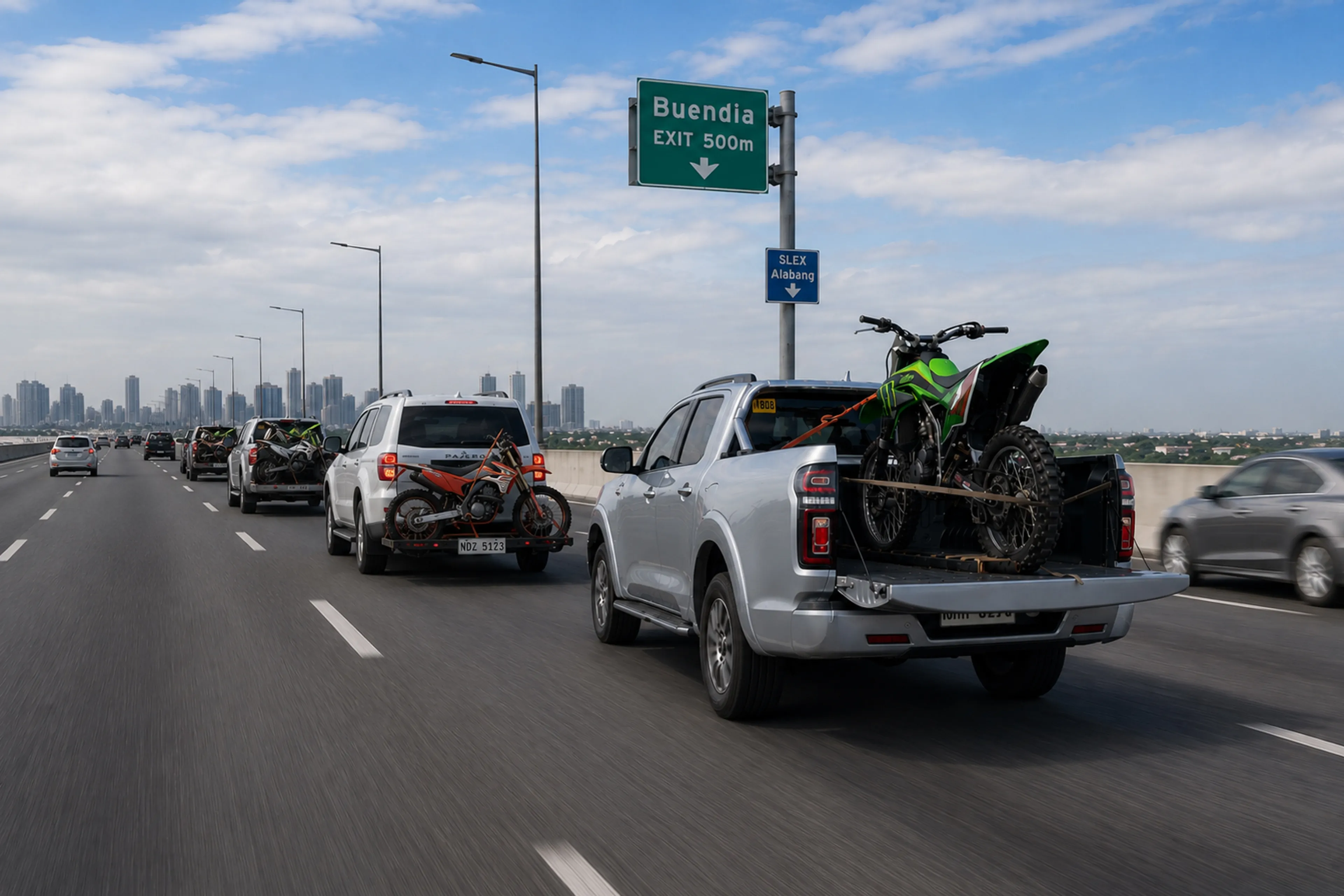 Is it illegal to carry a motorcycle on a pickup or hitch carrier on expressways?