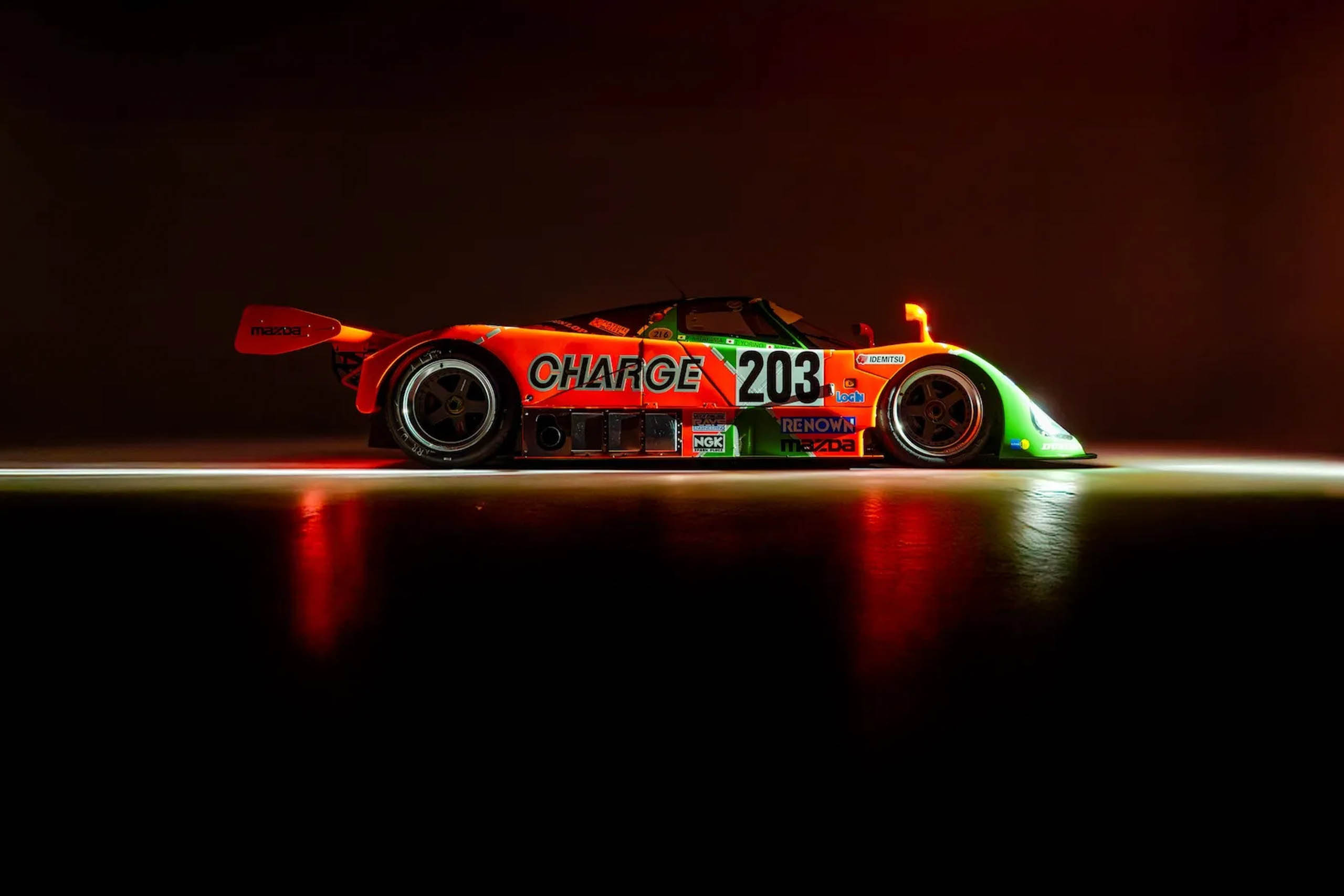 1 of 3 Mazda 767B race car bursts into flames at Laguna Seca
