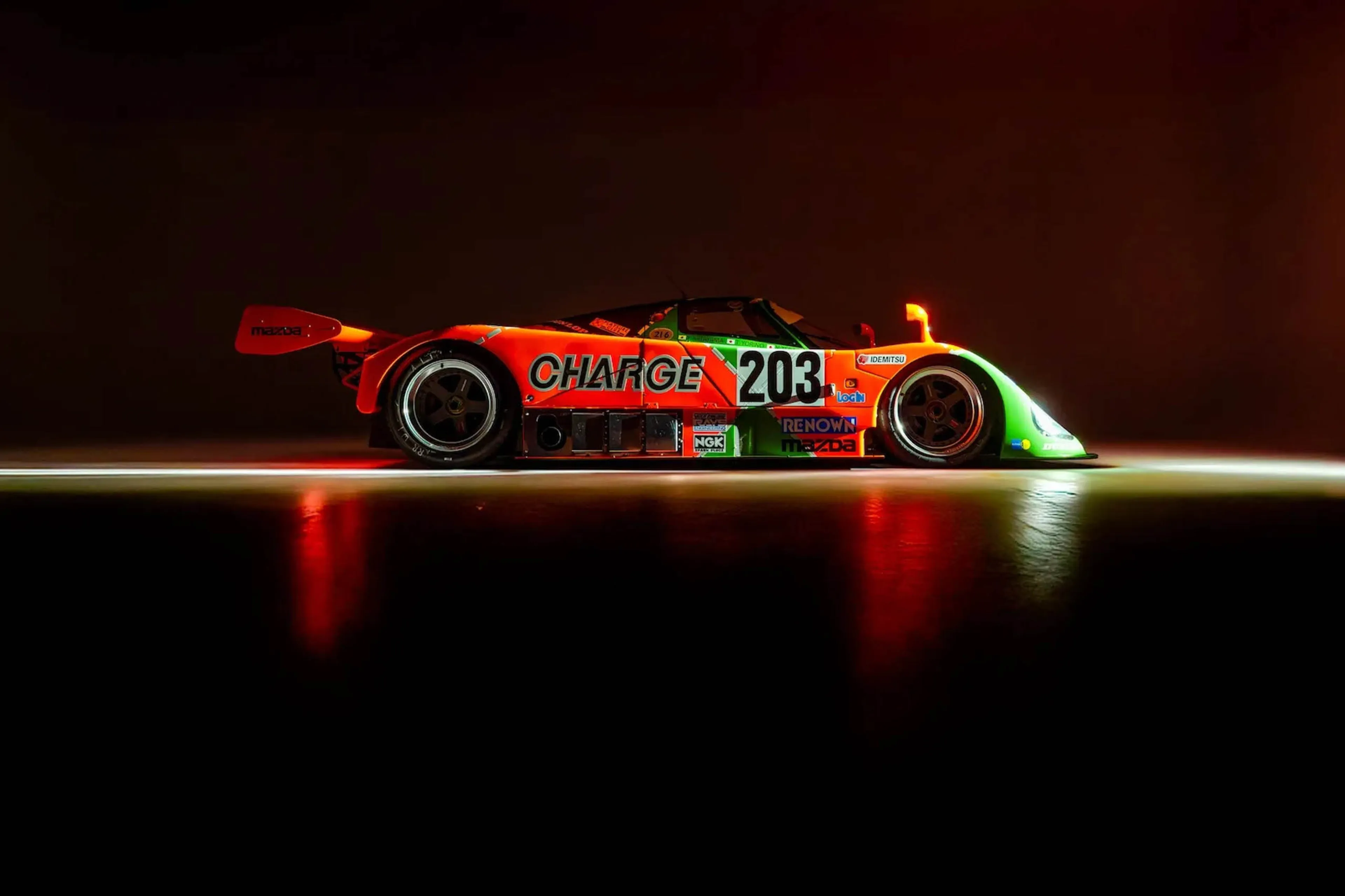 1 of 3 Mazda 767B race car bursts into flames at Laguna Seca