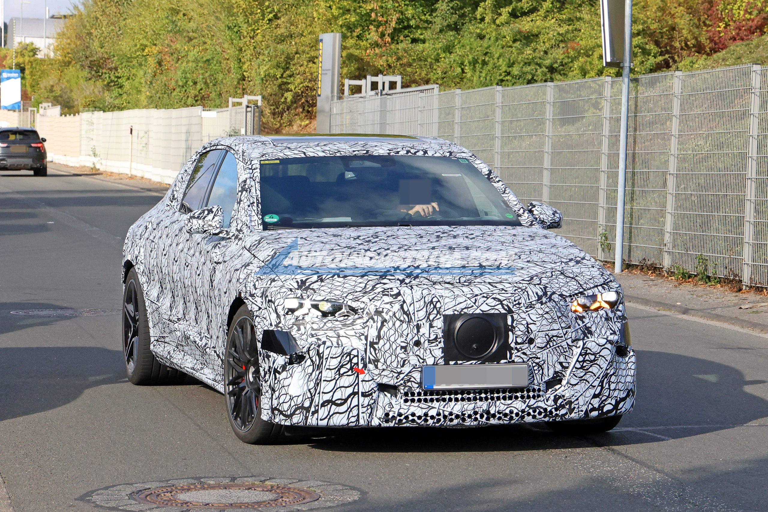 All-electric Mercedes-AMG E-Class spied testing at the Nürburgring