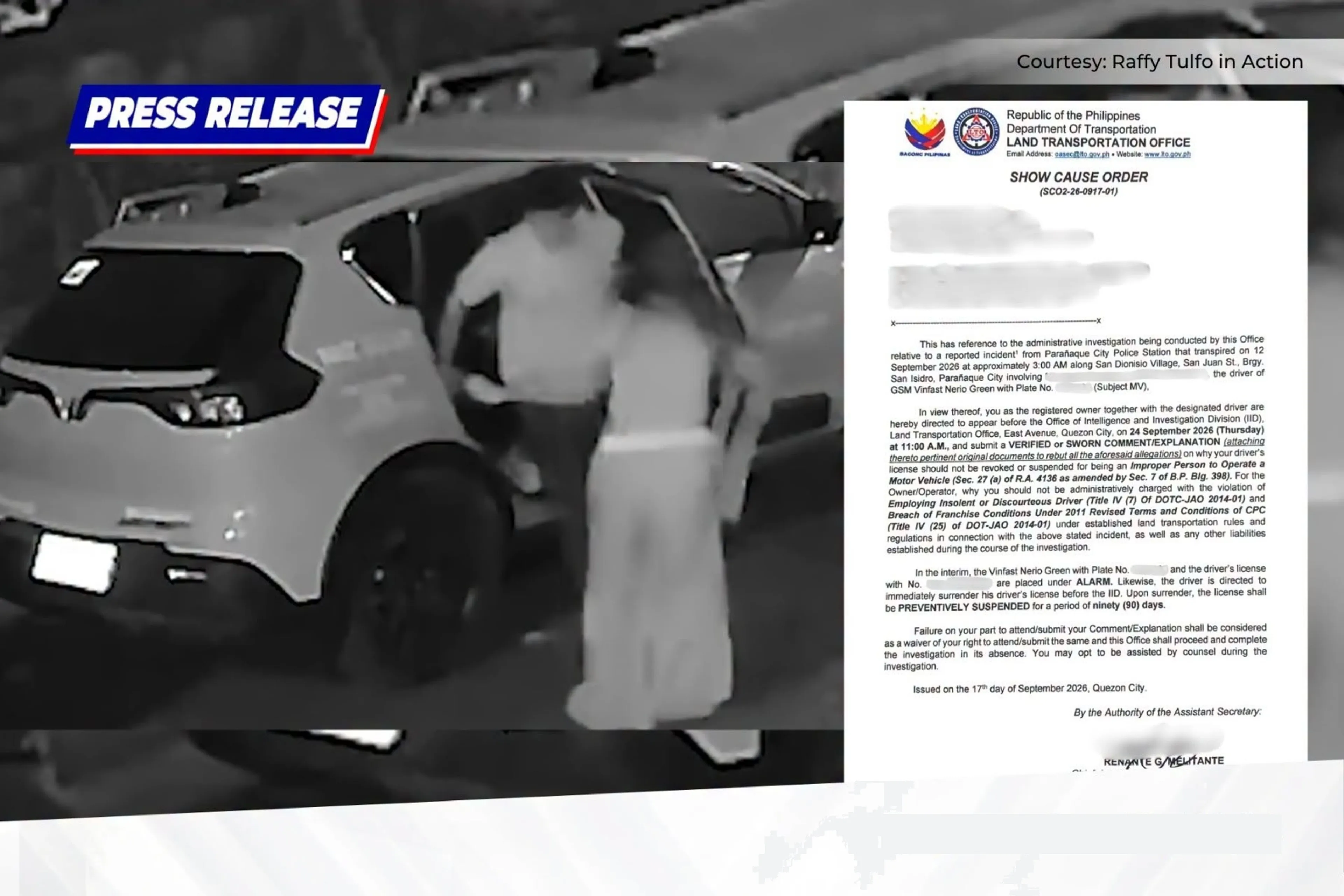 LTO recommends lifetime ban for Green GSM driver accused of passenger abuse