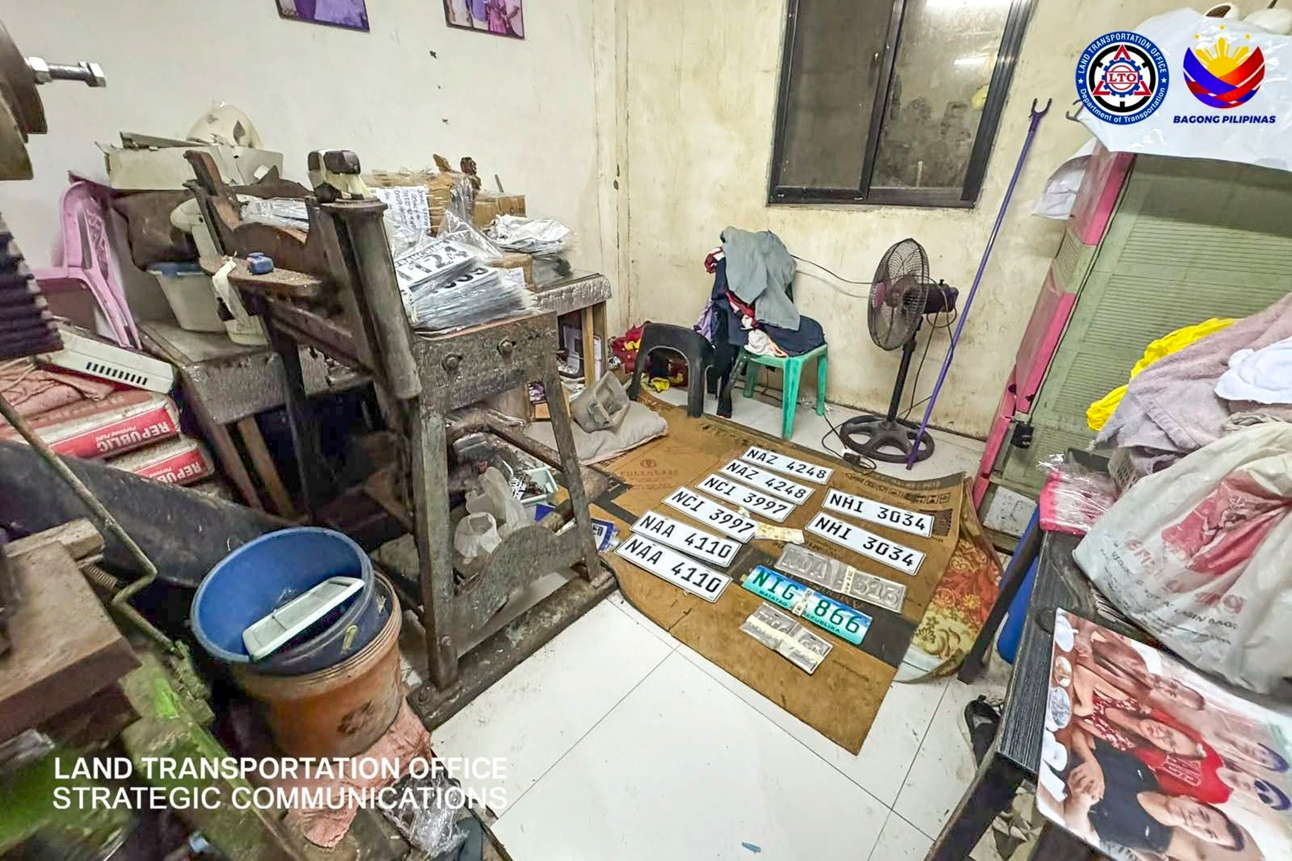 Fake license plate factory busted by LTO in Malabon, Davao City