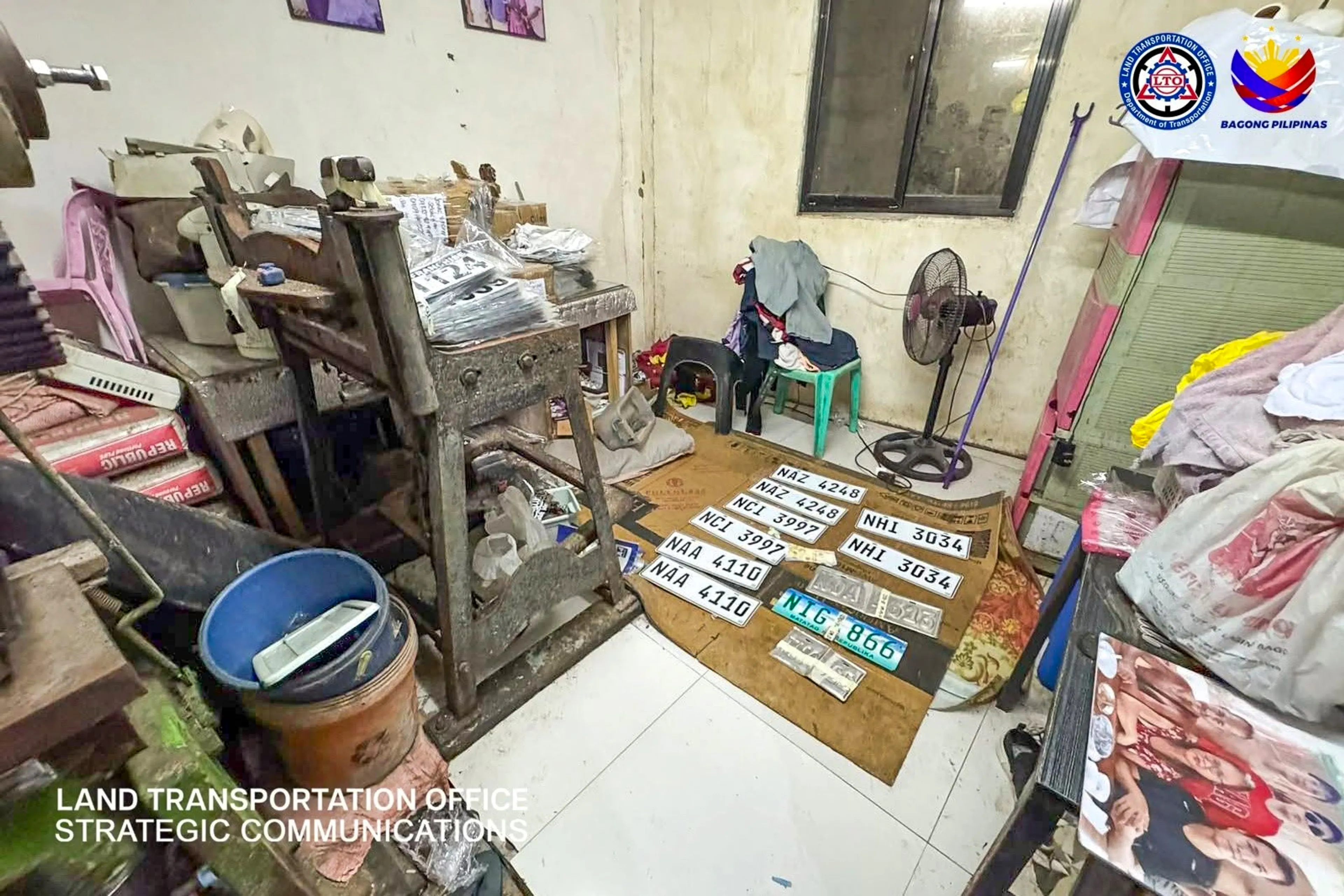 Fake license plate factory busted by LTO in Malabon, Davao City