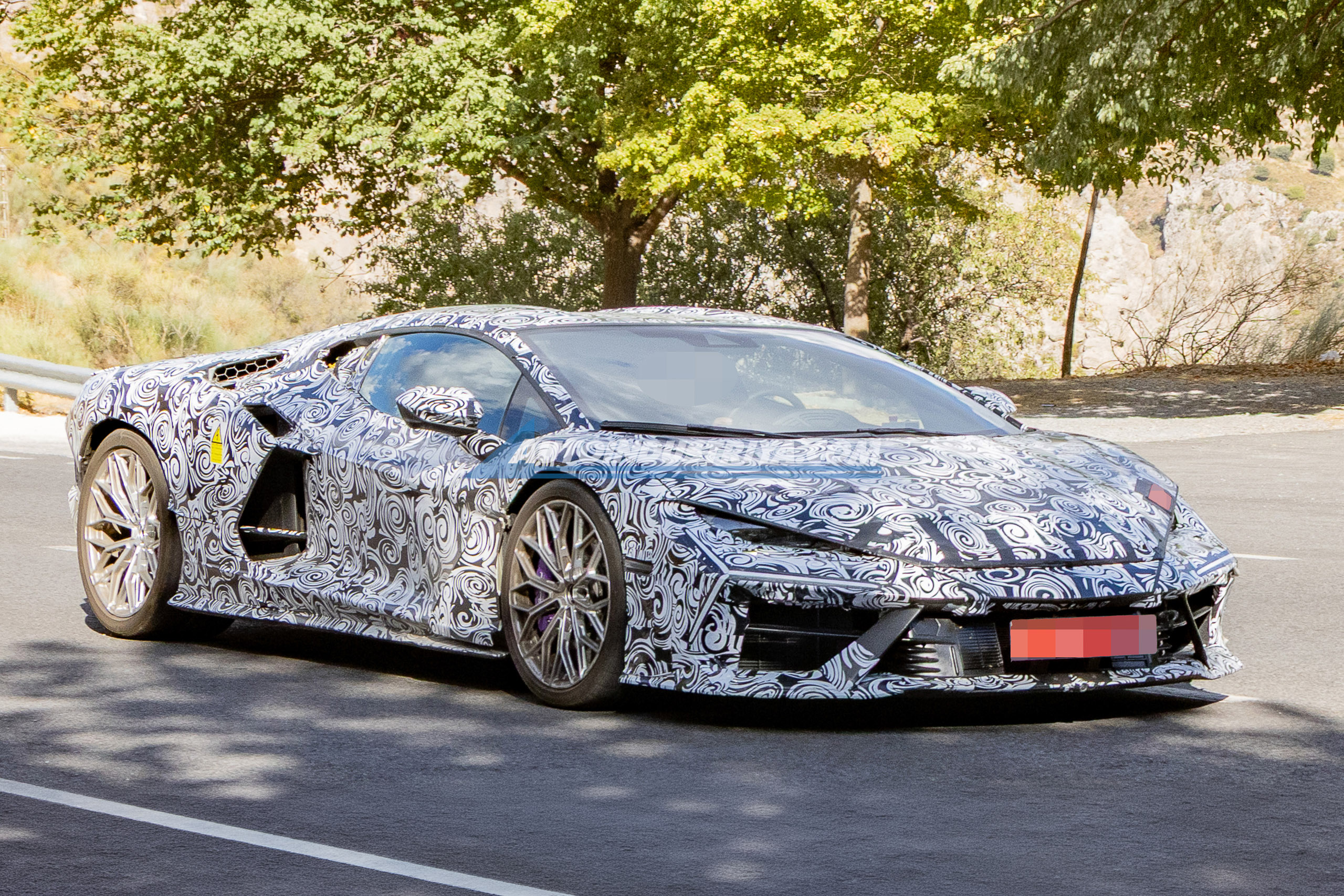 Possible Lamborghini Revuelto update spied testing with aero tweaks