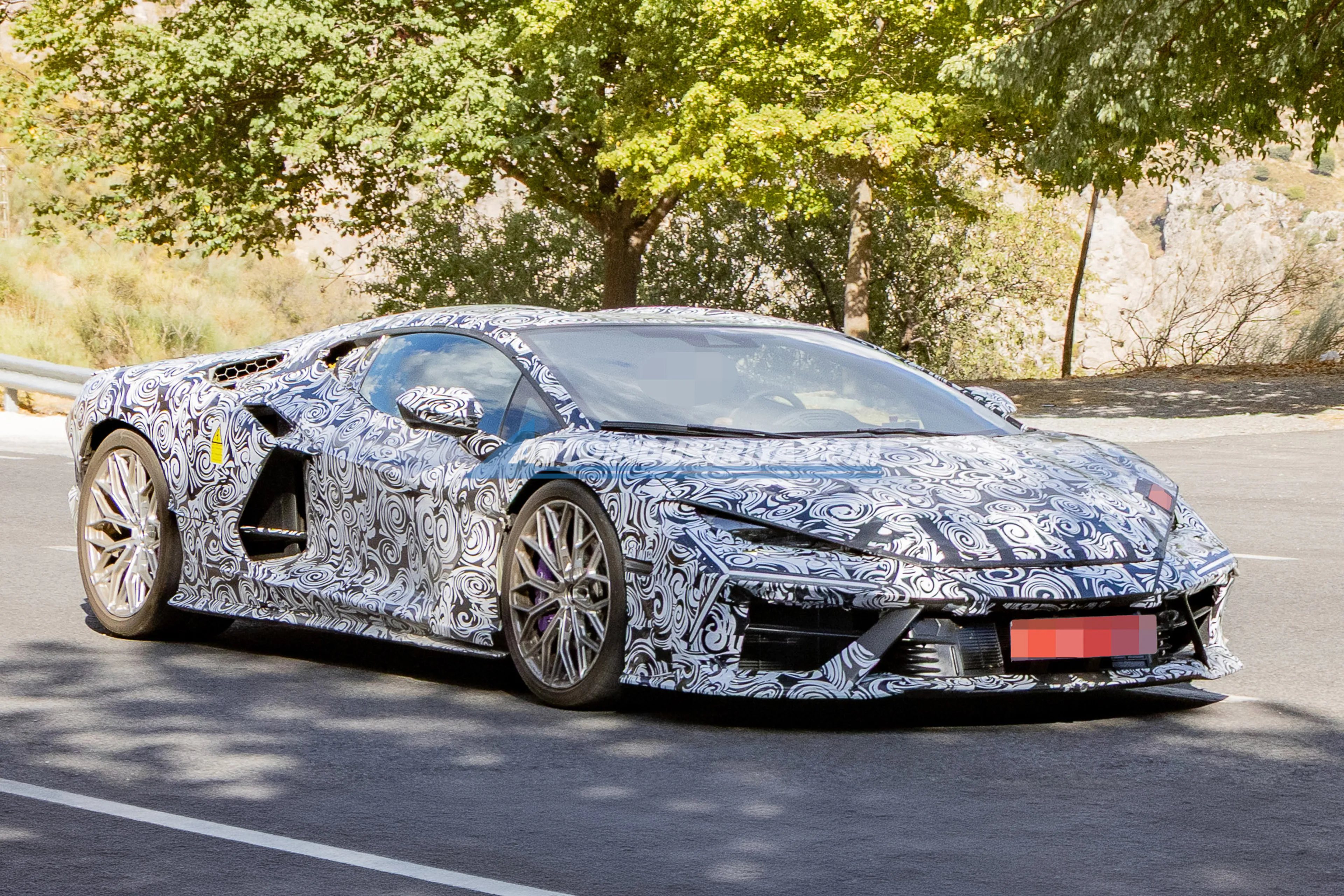 Possible Lamborghini Revuelto update spied testing with aero tweaks