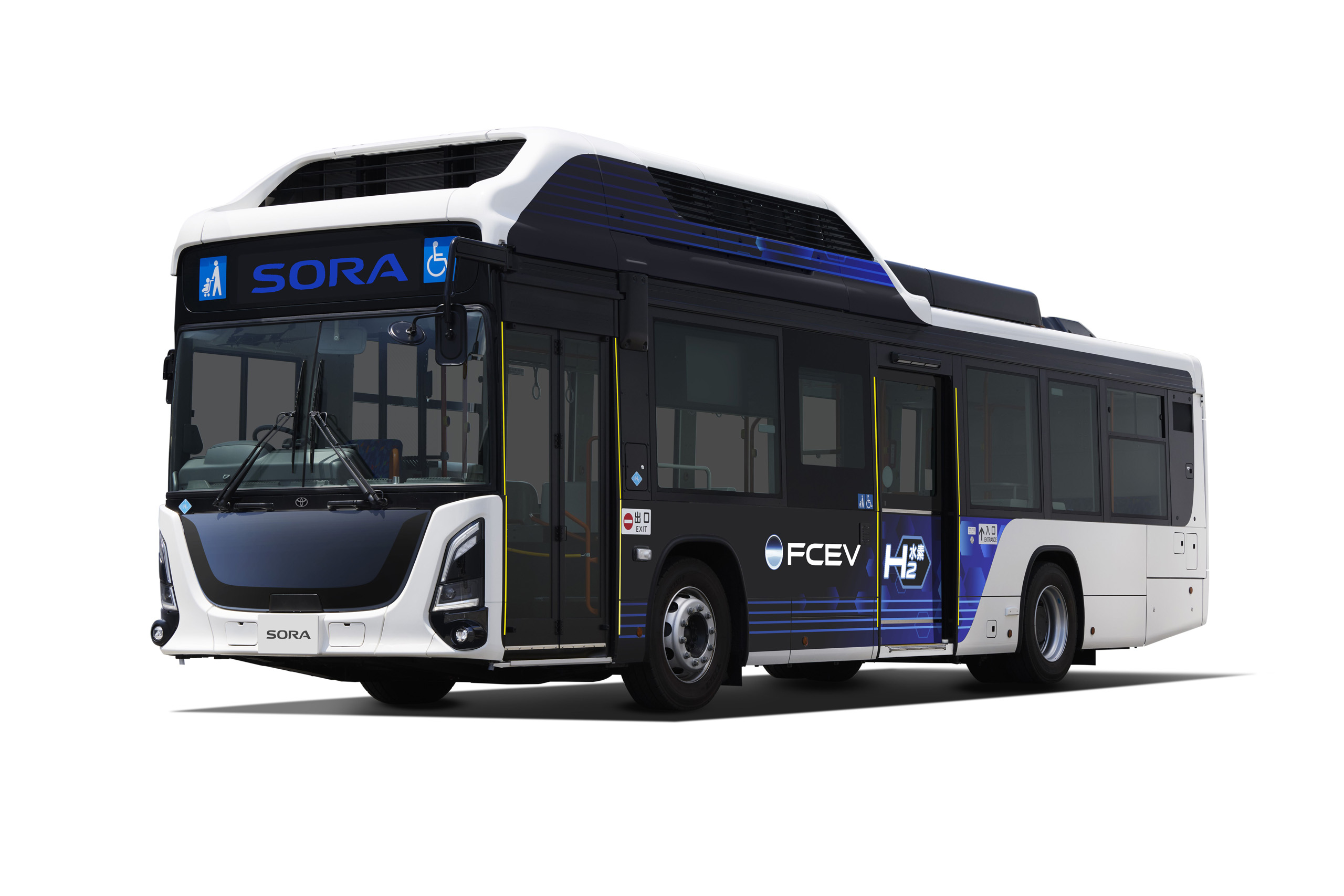 Gas Bus Routing Isuzu and Toyota fuel cell route bus launched with 300 km range ...