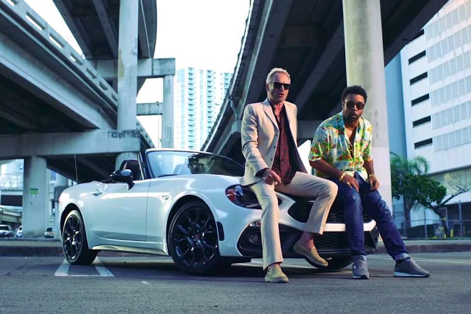 Abarth 124 Spider, Shaggy, Sting in a music video is both weird and cool