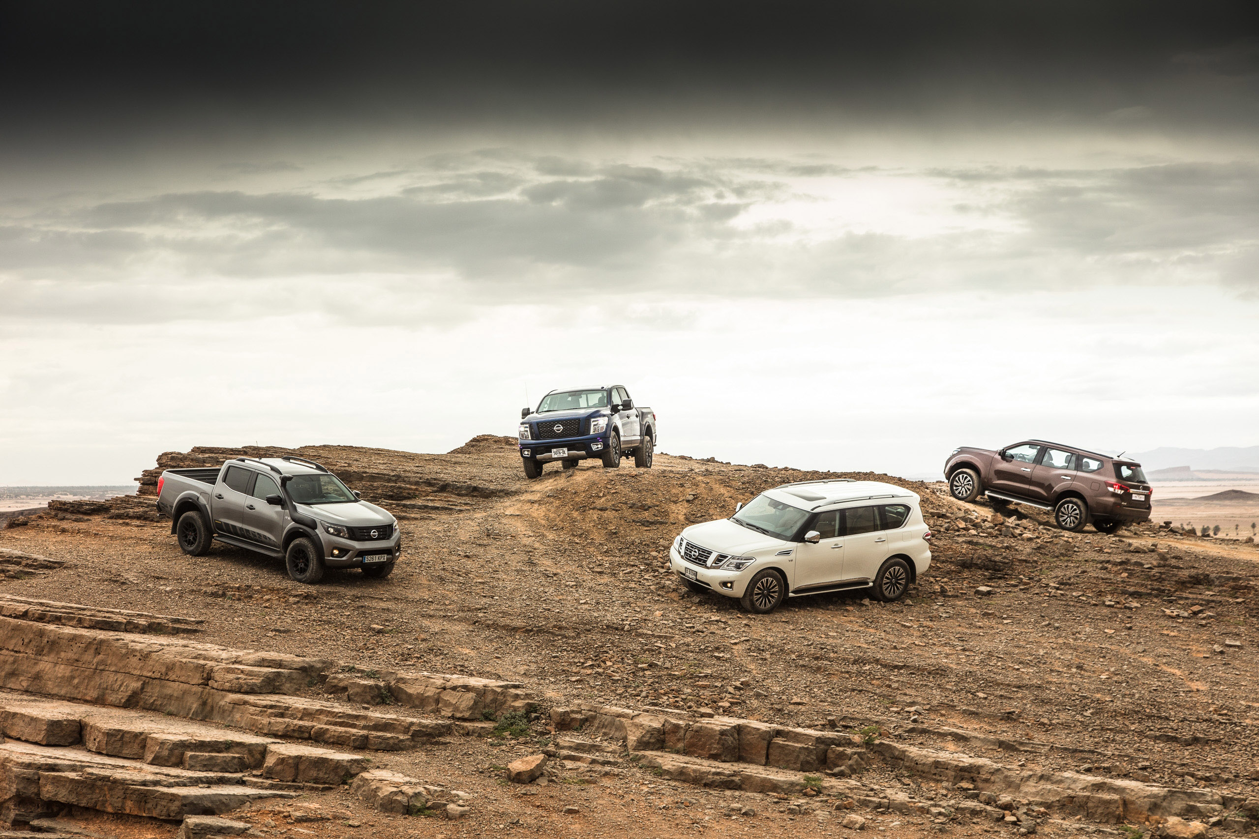 Driving the 2018 Nissan Terra, Titan, Navara, Patrol on the Moroccan Sahara