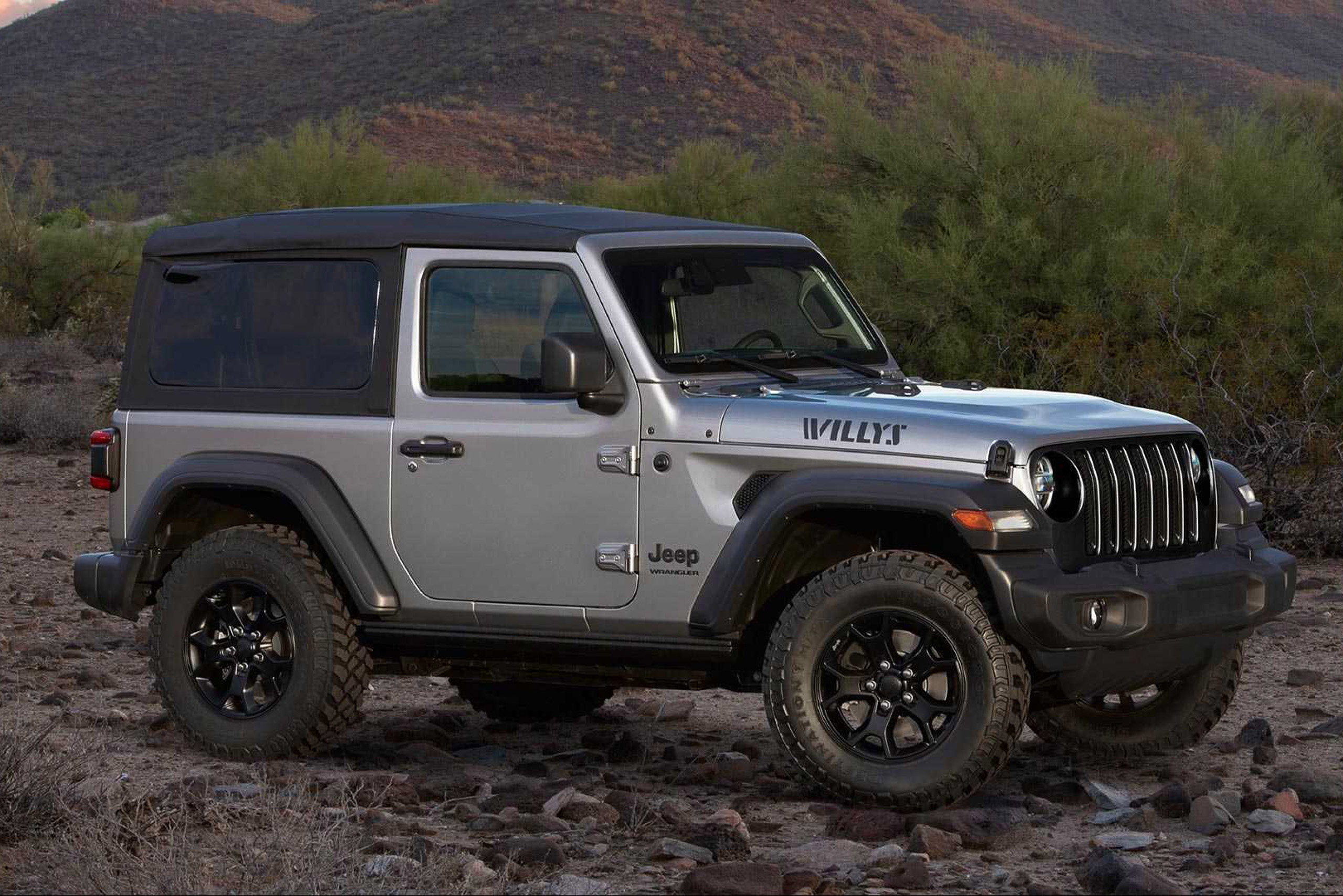 Go anywhere, or strut in style in 2020 Jeep Wrangler Willys, Black & Tan