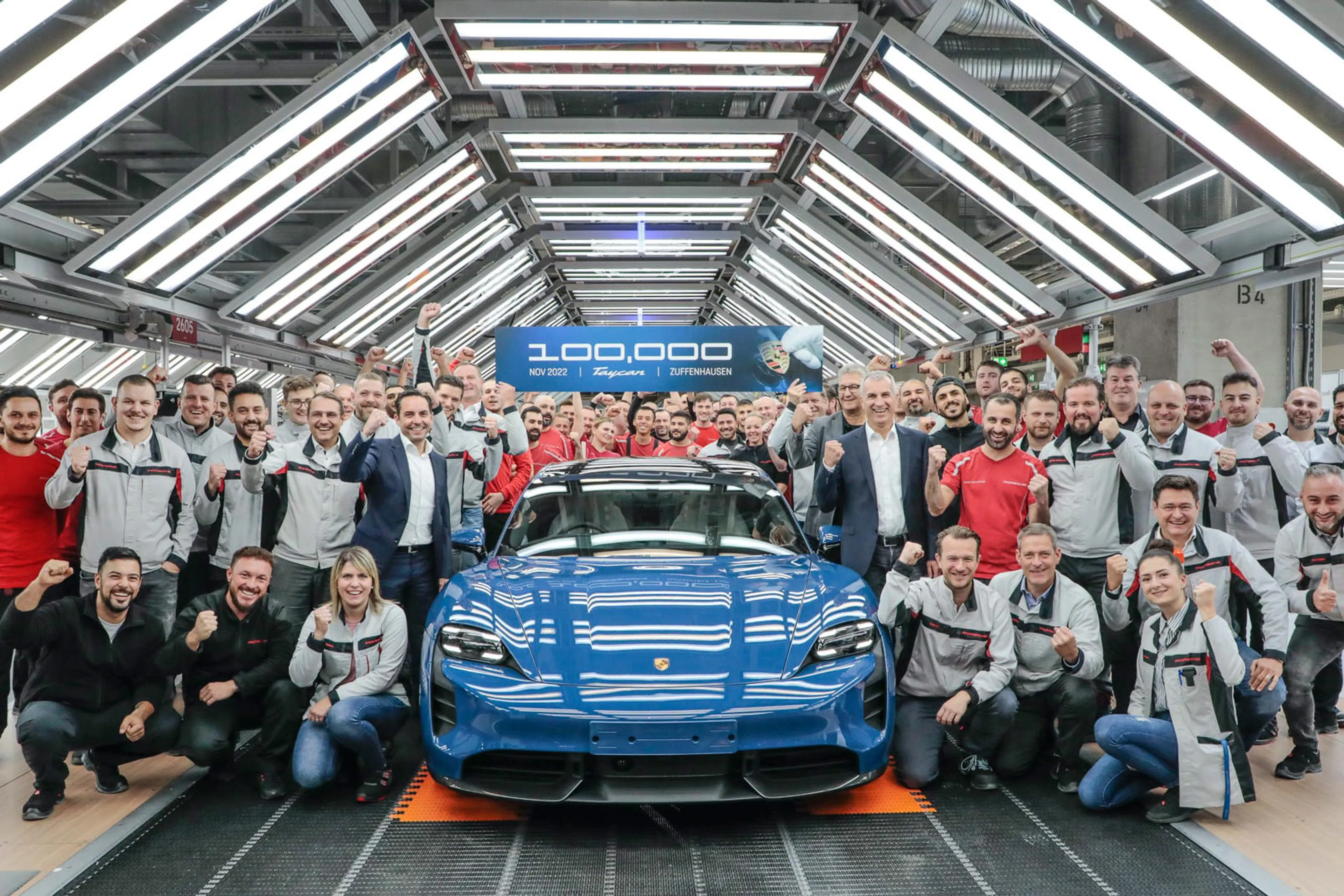 Porsche has produced their 100,000th Taycan
