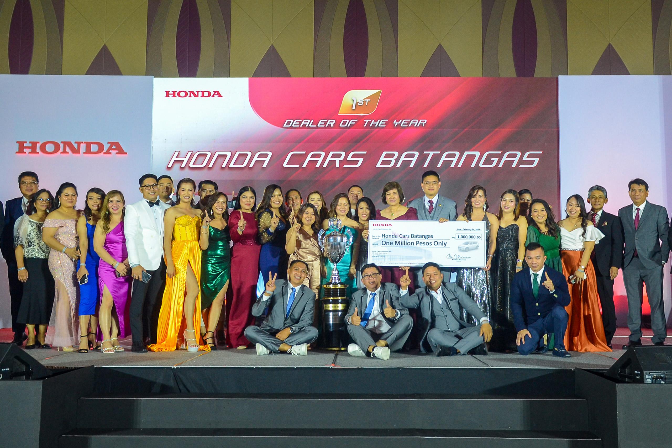 Honda Cars Batangas is HCPI's Dealer of The Year for 2022