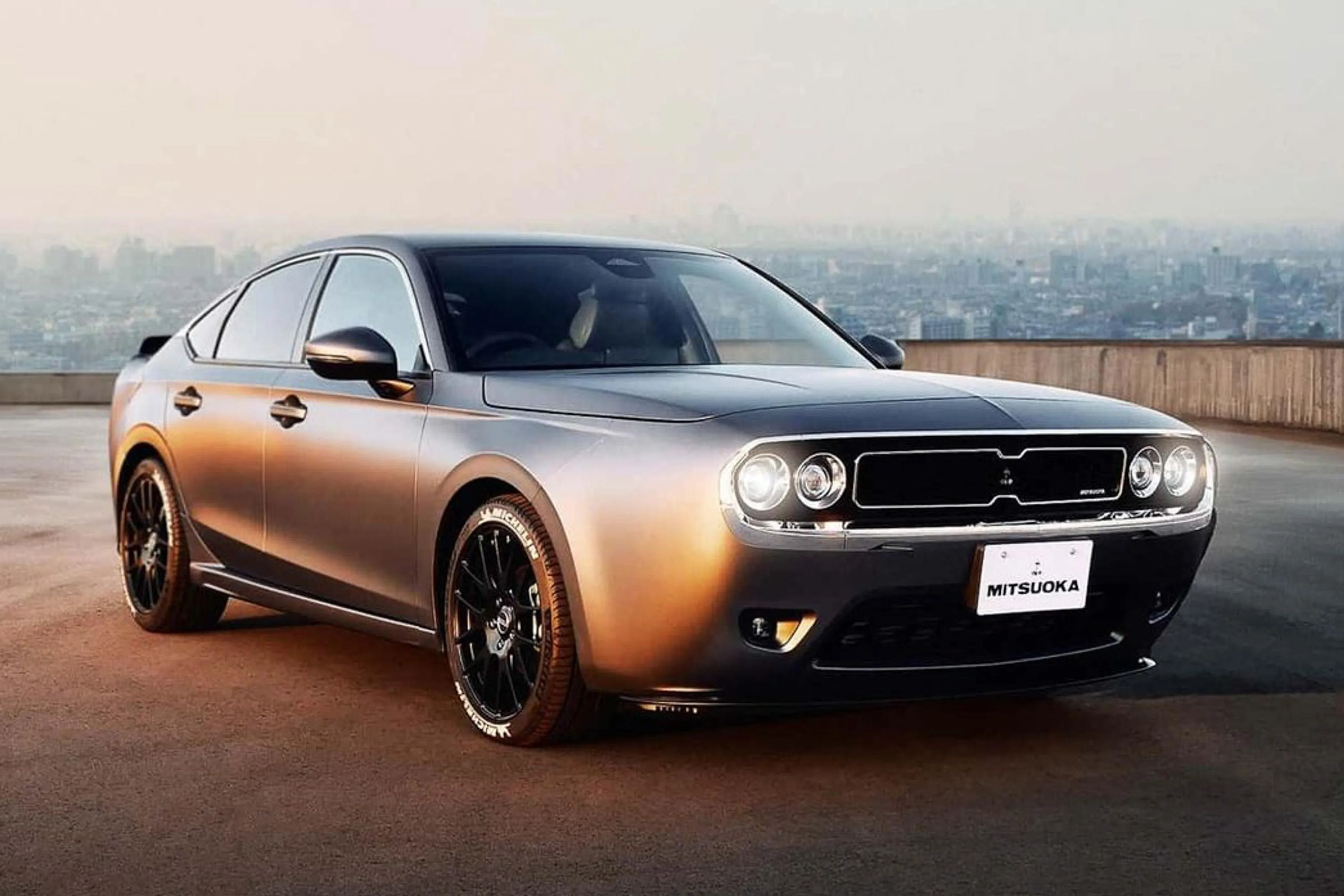 Mitsuoka turns Honda Civic into a Dodge Challenger look-alike