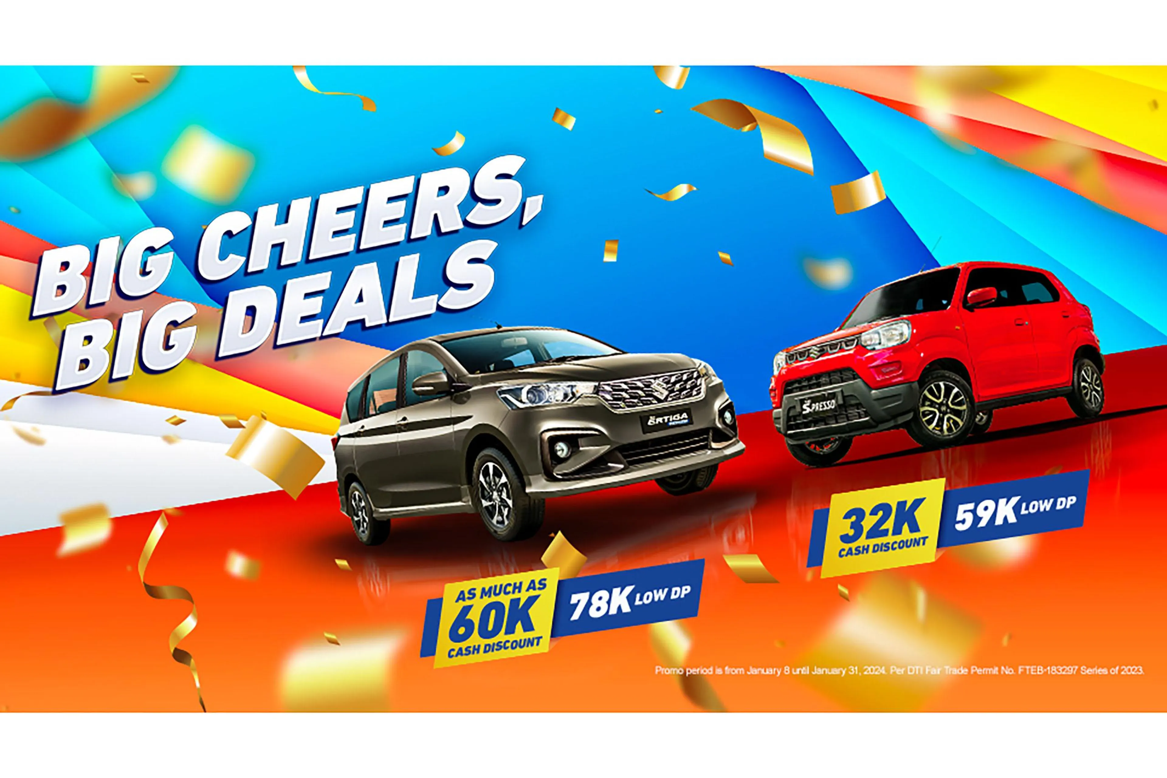 Suzuki PH opens 2024 with deals on Ertiga Hybrid and S-Presso