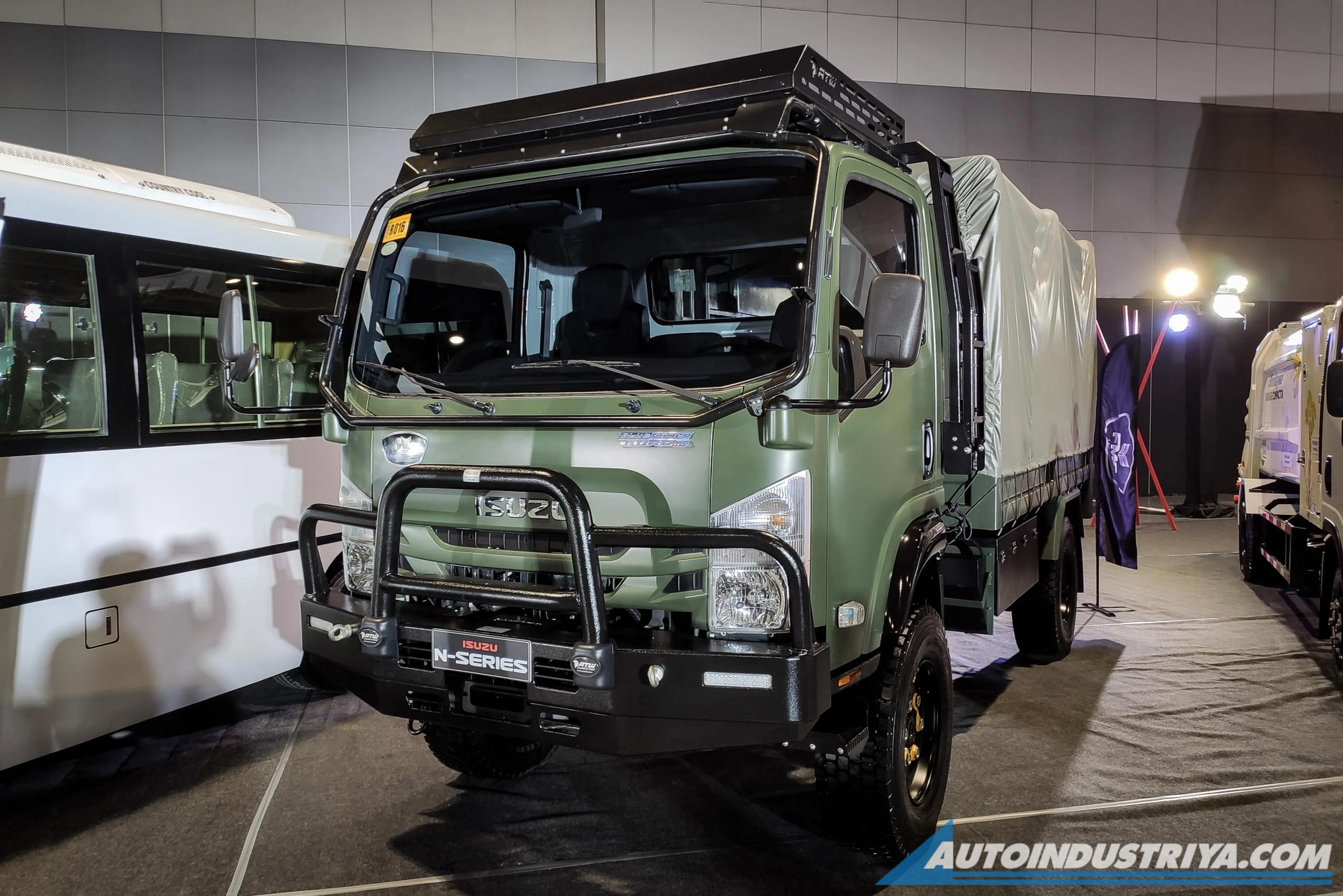 This Isuzu troop carrier is ready for the battlefield