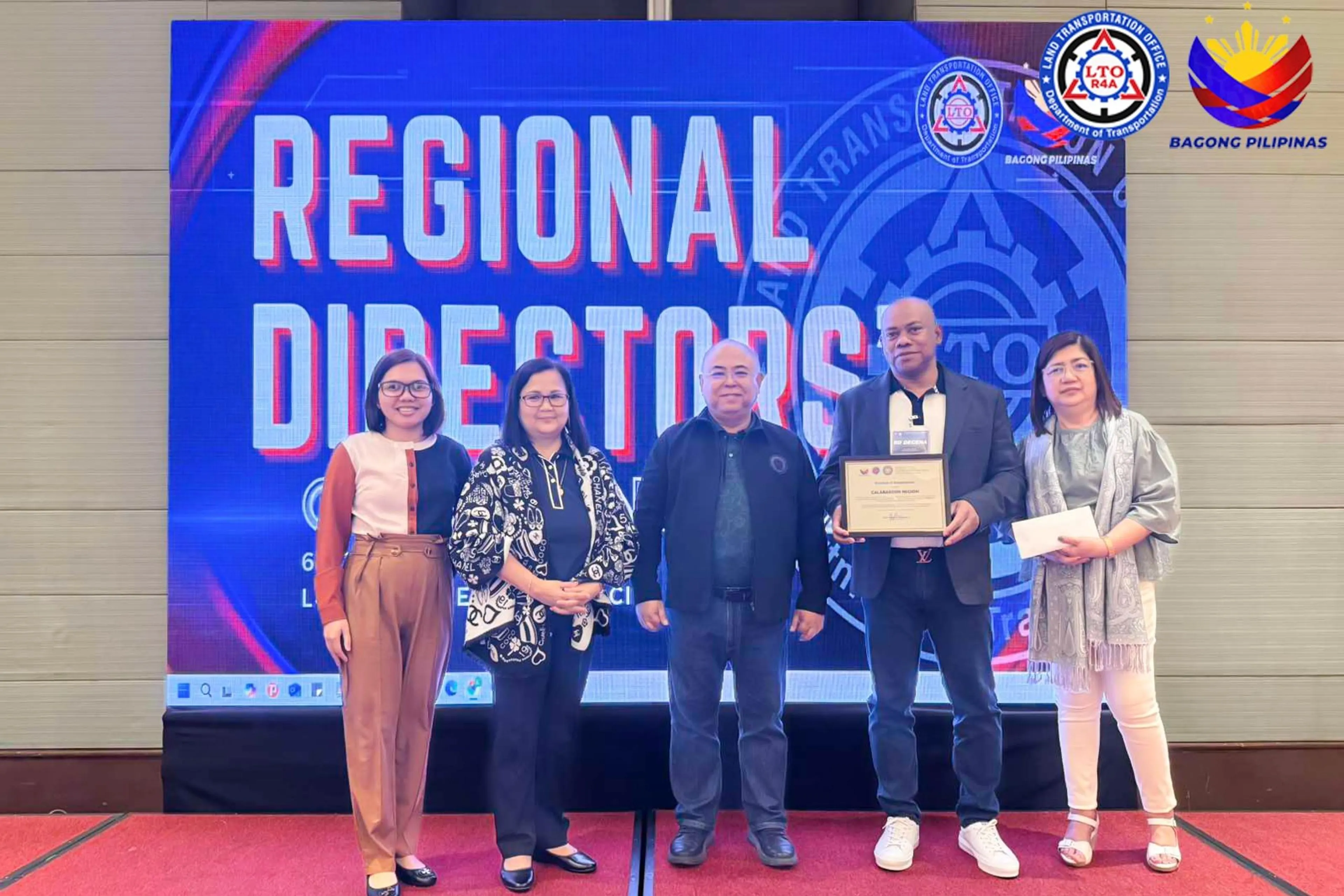 LTO CALABARZON awarded as No registration, No travel champion