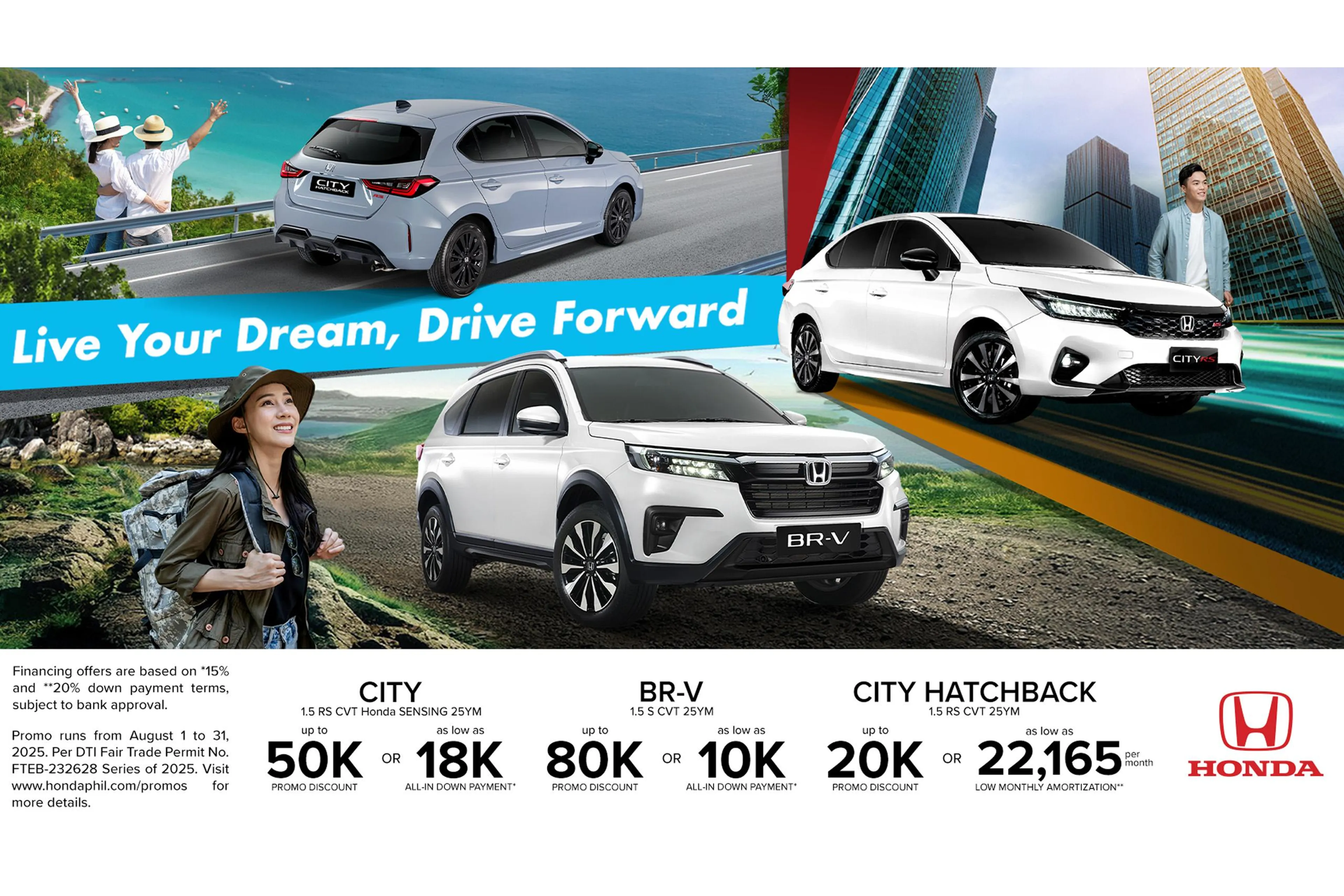 Honda PH announces "Live Your Dream, Drive Forward" promo for August