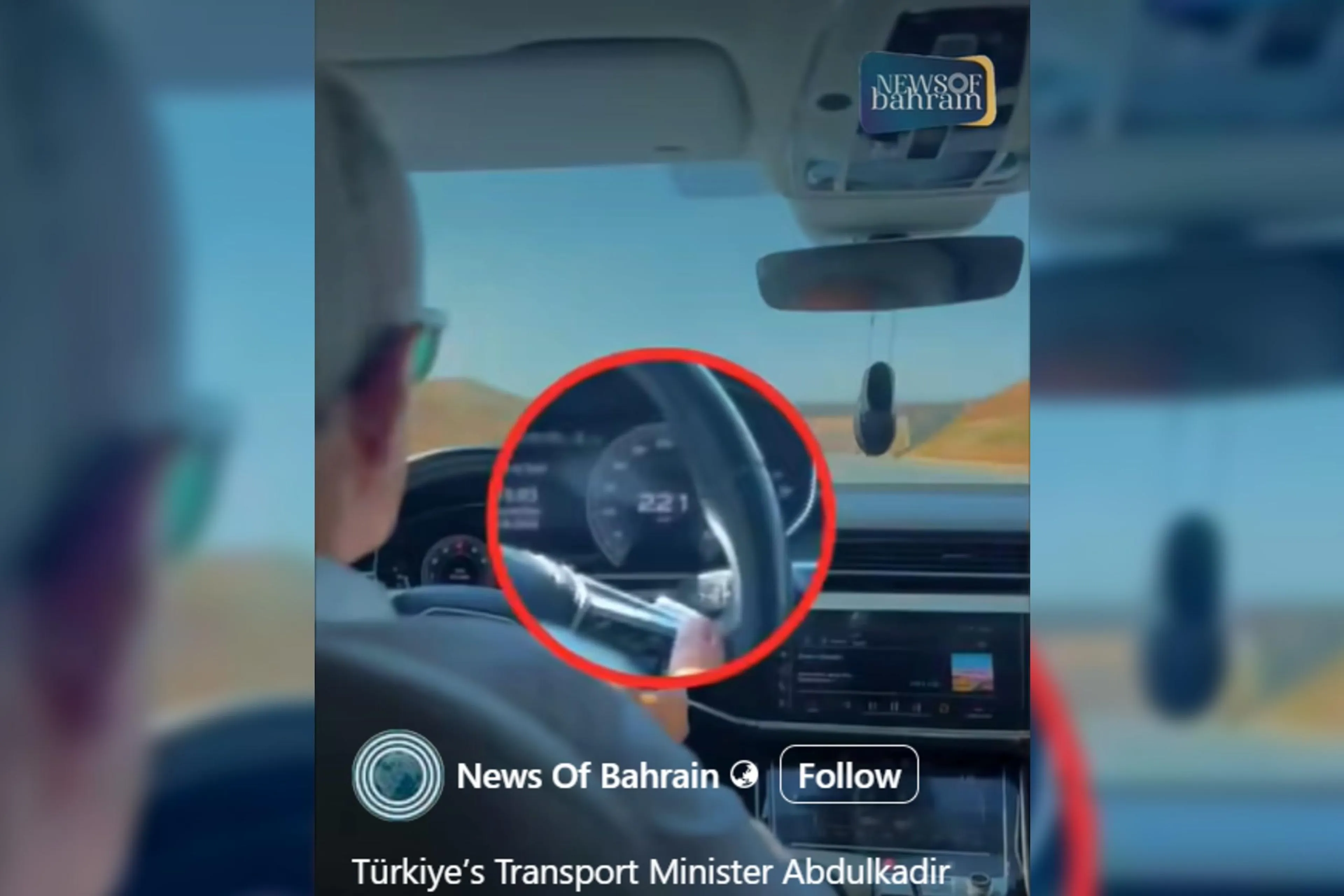 Turkey's Transport Minister posts himself driving at 225 km/h, gets fined