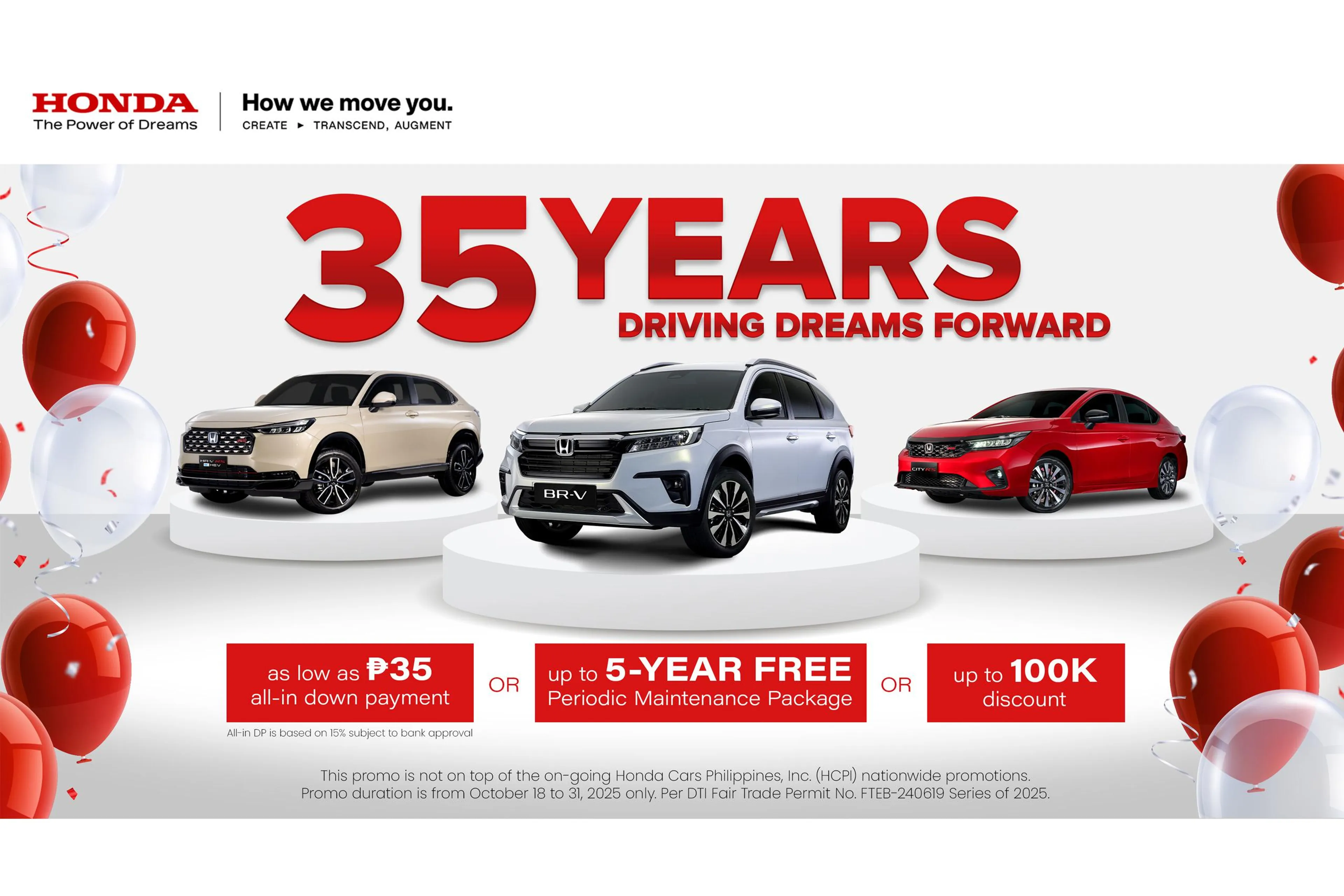Honda Cars Philippines announces 35th anniversary sales promo