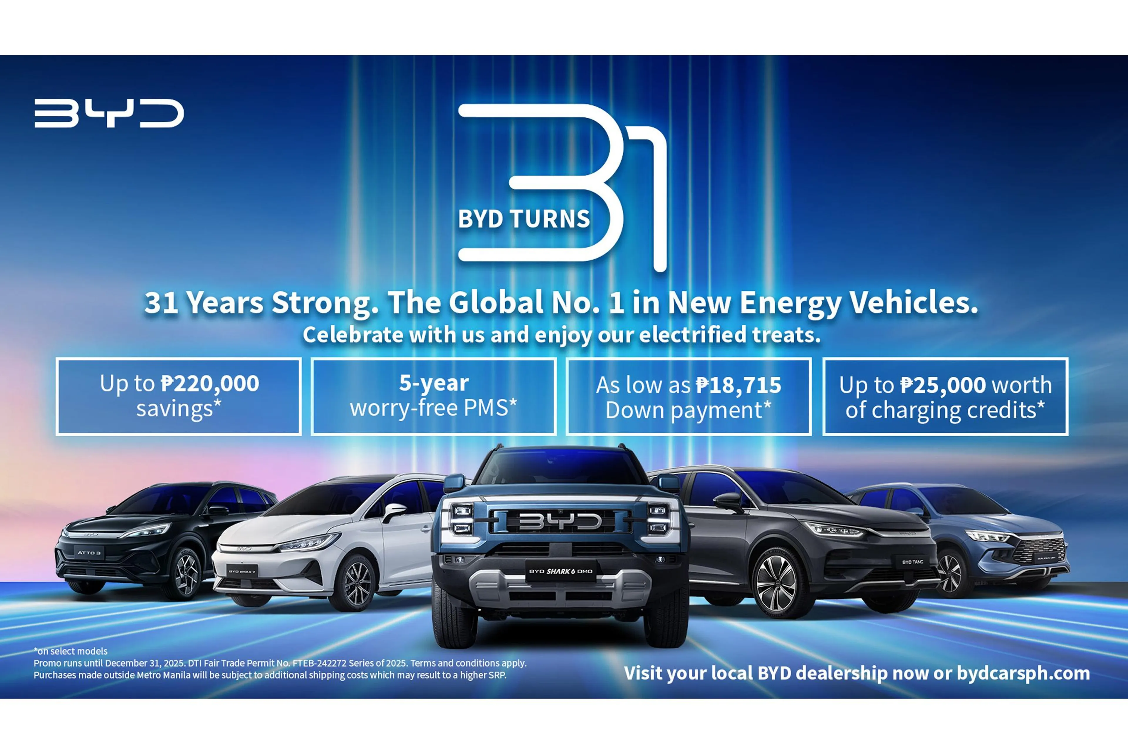 BYD offers up to PHP 220K cash savings in anniversary promo