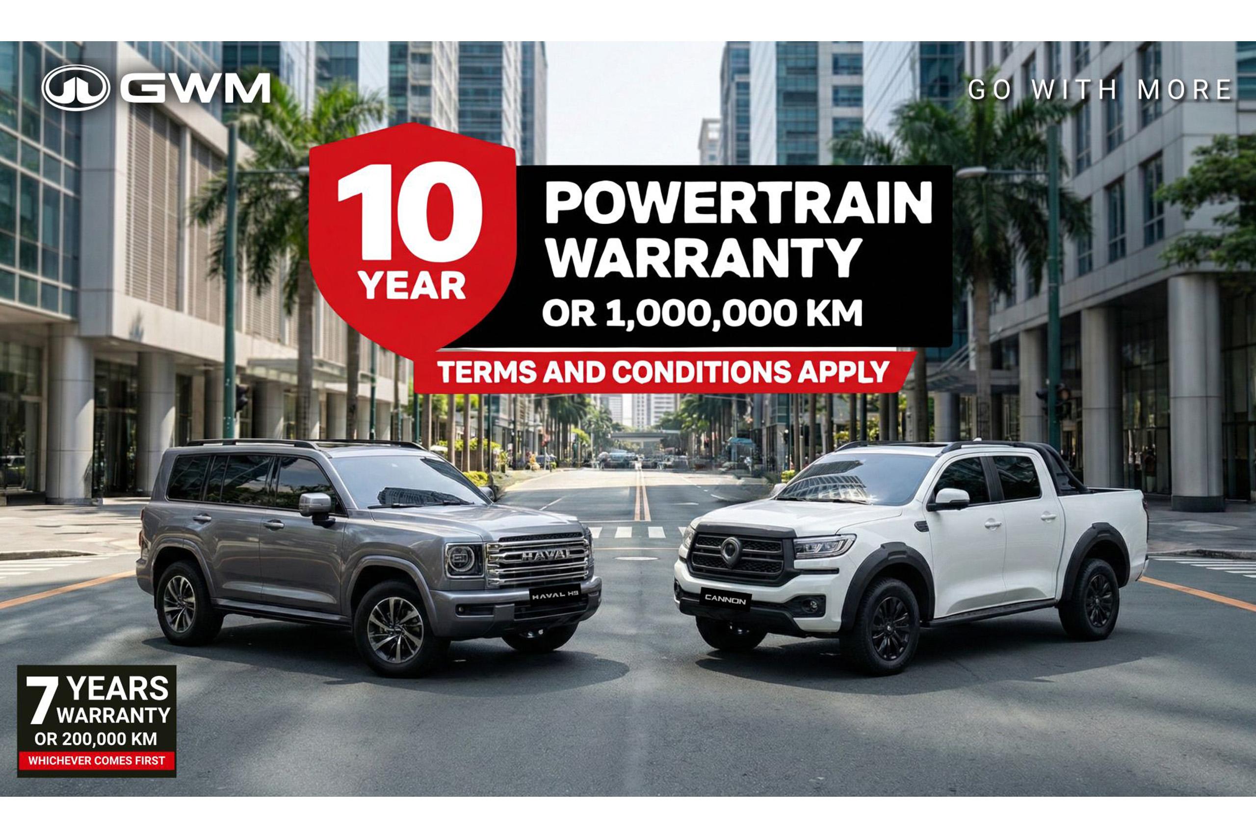 GWM Cannon, Haval H9 get 10-year engine warranty coverage in PH